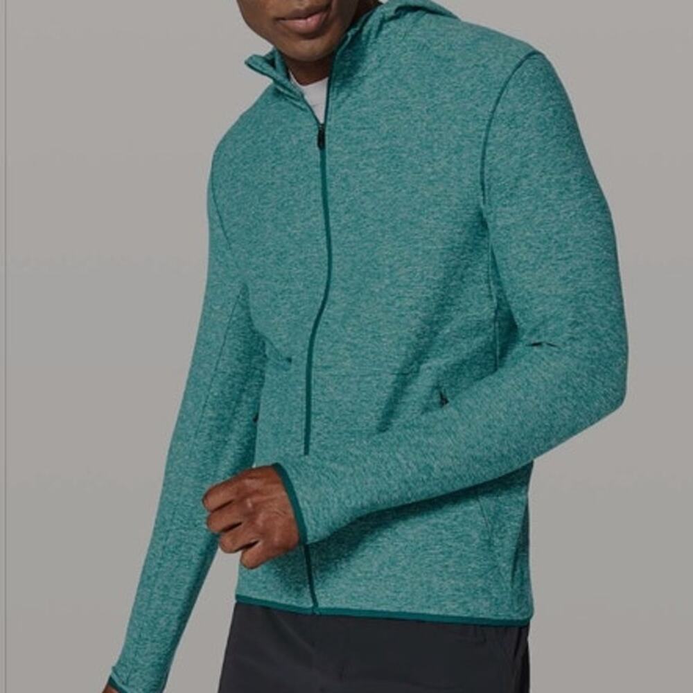 Lululemon Surge Warm Full ZipHeathered Laguna size Large